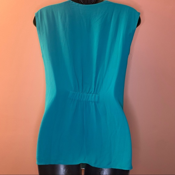 Chiffon Sleeveless Blouse- Teal - Picture 4 of 9